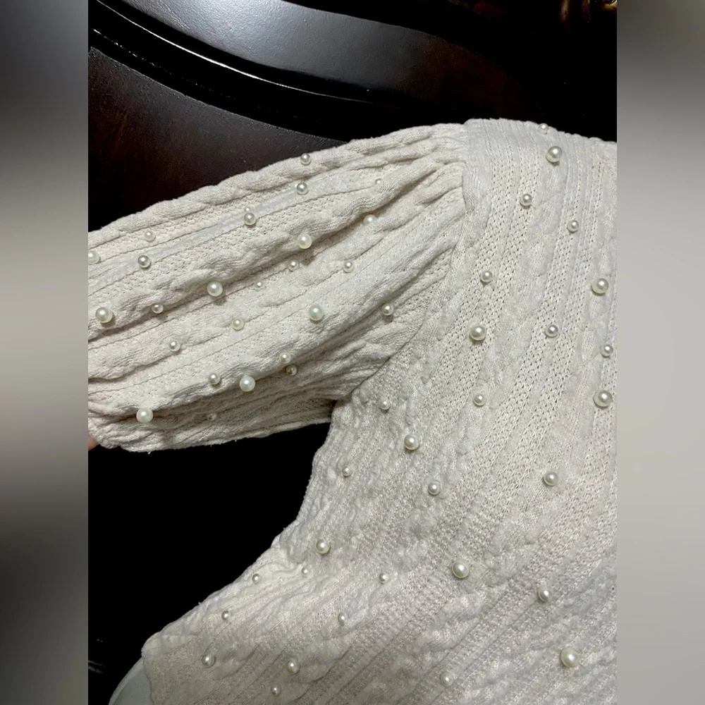 Zara Cream Puff Sleeve Top